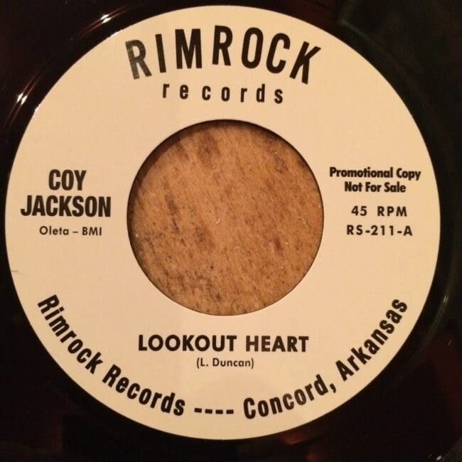 Coy Jackson Lookout Heart Bob Luman Envy Rimrock 45 Re No Hit Records